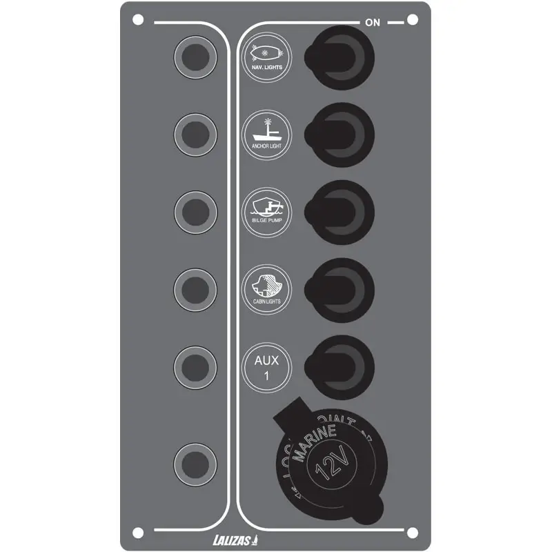 LALIZAS Tableau électrique 5 Disjoncteurs + 12 V Nouveauté