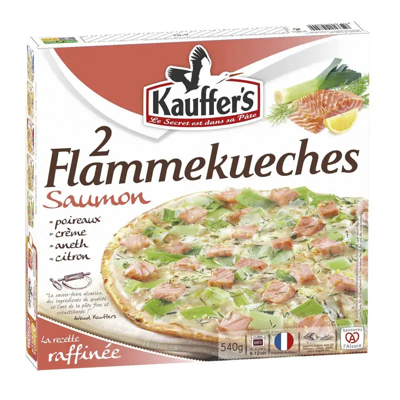 2 TARTES FLAMBEES SAUMON ET POIREAUX 540GR Affaire À Saisir