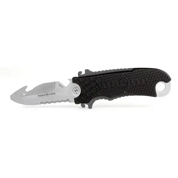Dernier Modèle Couteau de plongée sous-marine lame bisautée SQUEEZE 18 cm AQUALUNG