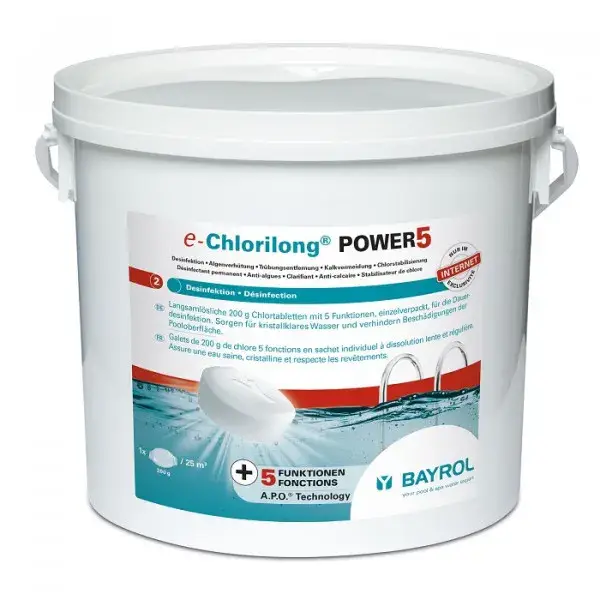 POWER 5 250GR 5KG BAYROL CHLORE 5 FONCTIONS Usine Directe