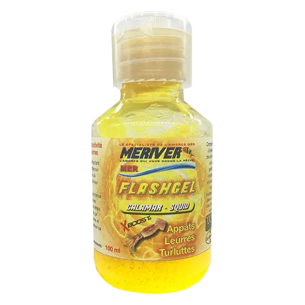 Achat Immédiat ATTRACTANT MER FLASHGEL PAILLETÉ XBOOST CALAMAR 100ML MERIVER