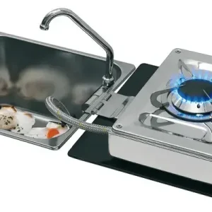 Offre Spéciale PLAN DE CUISSON RABATTABLE FOLDY: ÉVIER + 1 FEU RECTANGULAIRE - CAN CAN