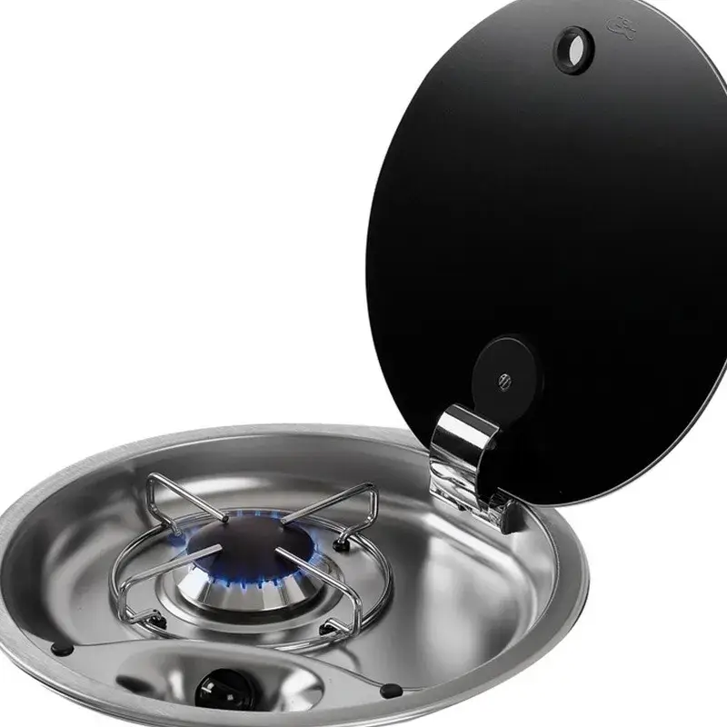 Plan cuisson inox 1 feu couvercle fumé Expédié Aujourd'hui