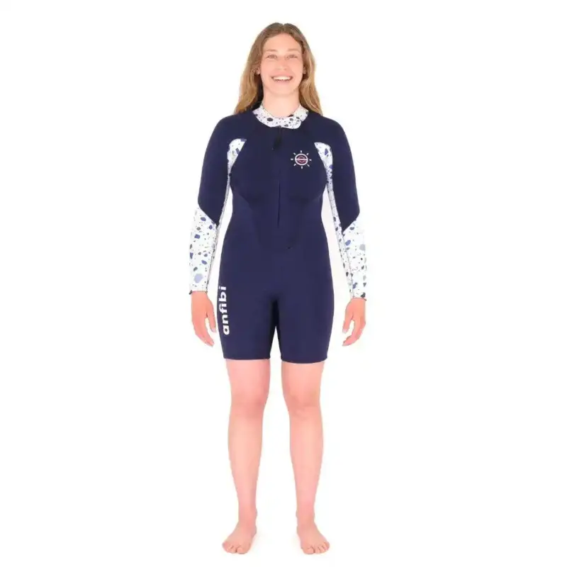 Commande En Gros Shorty de longe-côte manches longues femme 3/2 mm MELLOW SEA ANFIBI