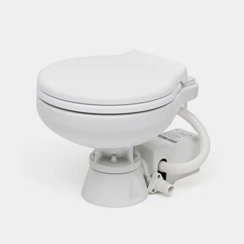 Commande En Gros WC électrique pour bateau Ocean Standard Compact SoftClose, 12 V, petite cuvette, pour remplissage à l’eau de mer + pompe