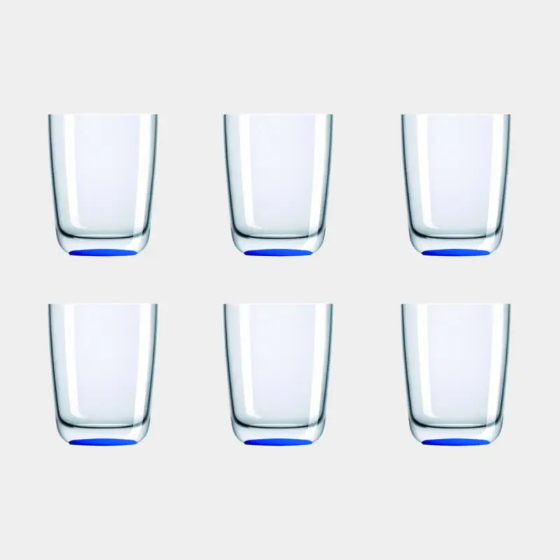 Verres en plastique Palm Verre Highball Bleu Marine, antidérapant, transparent/bleu, 42 cl, 6-pack Achat Immédiat