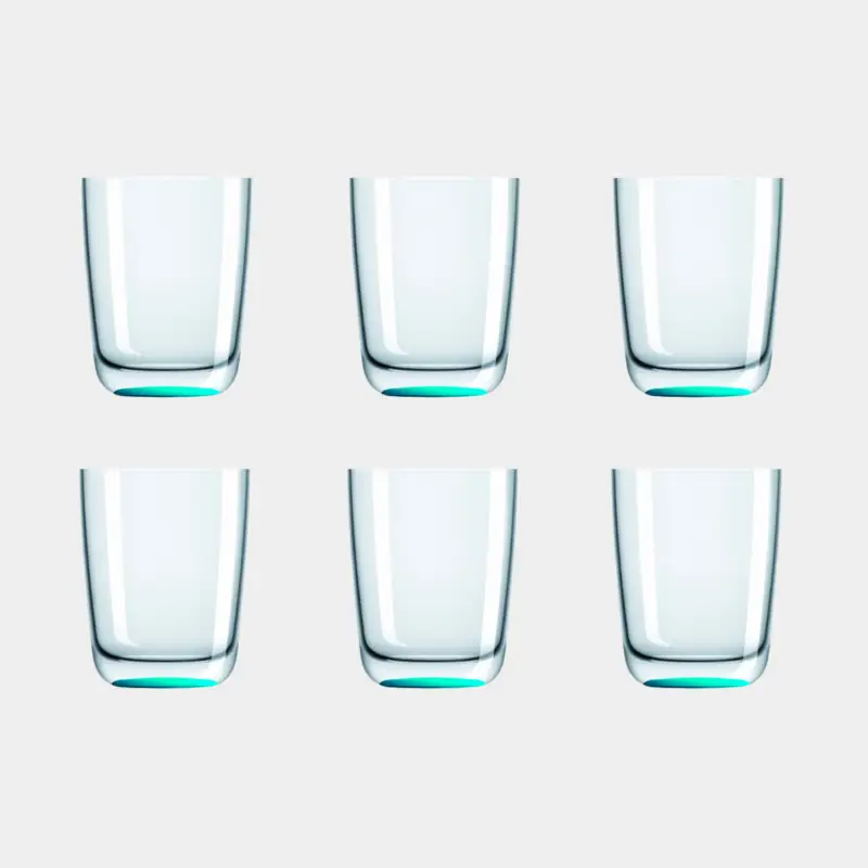 Verres en plastique Palm Verre Highball Bleu Lagon, antidérapant, transparent/turquoise, 42 cl, 6-pack Remise