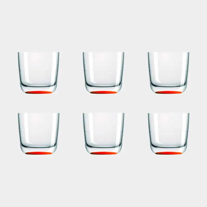 Must-Have Verres en plastique Palm Verre Whisky Orange, antidérapant, transparent/orange, 28 cl, 6-pack
