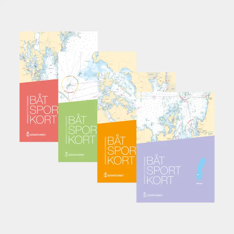 Pack de cartes de navigation de plaisance Sjöfartsverket – Lacs intérieurs (Mälaren – Hjälmaren + Göta kanal + Dalslands kanal) Expédition Rapide