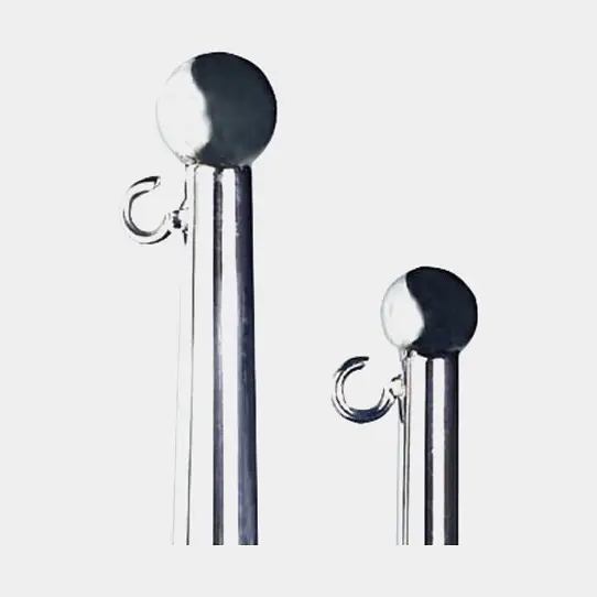 Vente Directe Mât de pavillon bateau, acier inoxydable, avec montage par clic, 75 cm, Ø25 mm