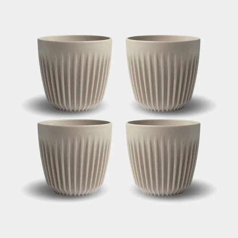 Paiement Sécurisé Tasse à café HuskeeCup 6oz Natural, écorce de café recyclée, beige, 17.5 cl / 175 ml, 4-pack
