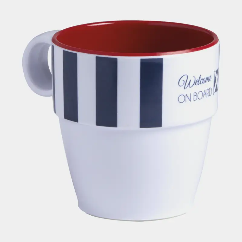 Tasses à café/thé en mélamine Marine Business Venezia, antidérapantes, blanc/rouge/bleu, 32 cl / 320 ml, 6-pack Pas Cher