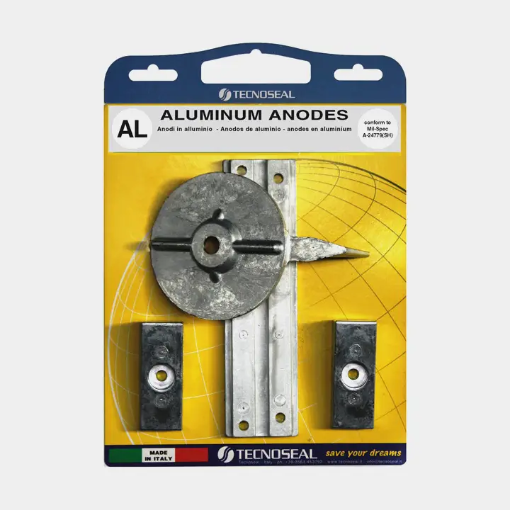 Kit d’anodes en aluminium Tecnoseal, pour hors-bord, compatible avec Mercury F30/F40/F60 Commander Vite