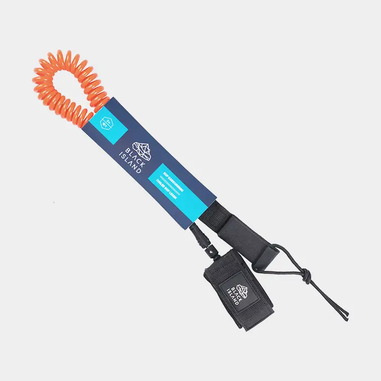 Leash pour SUP Black Island Coil, 10″ (3 m) Expédition Rapide