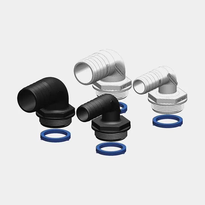 Embout de tuyau TruDesign Aquavalve Tails, composite, coudé 90°, 1 1/2″ G (BSP) (extérieur) à 1″ (25 mm) tuyau, blanc Bon Marché