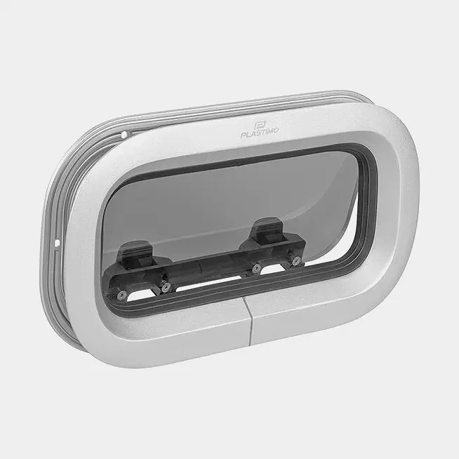Dernier Modèle Hublot Plastimo Opal T01, 347 x 171 mm (dimensions de découpe), 396 x 193 mm (dimensions extérieures), argent/gris