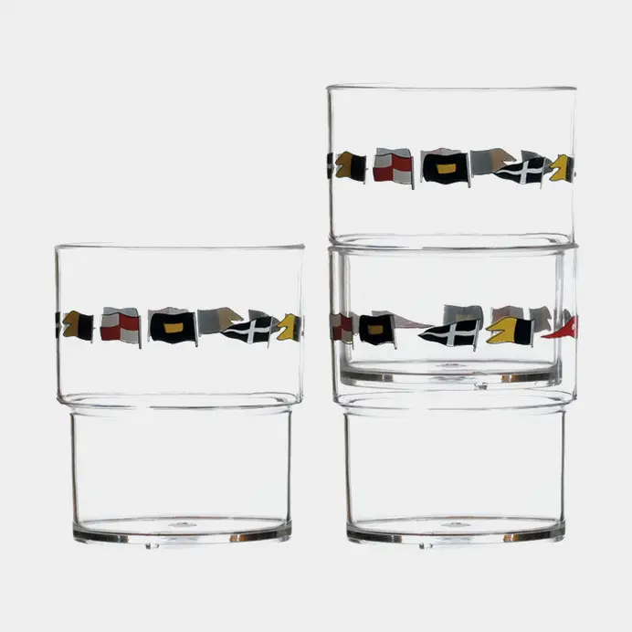 Verres en plastique Marine Business Regata, transparent/motif, 25 cl, 12-pack Soldes