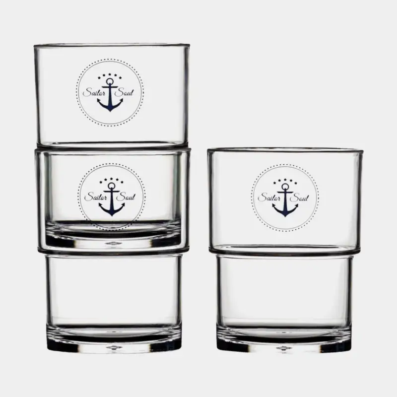 Top Vente Verres en plastique Marine Business Sailor Soul, transparent, 25 cl, 12-pack
