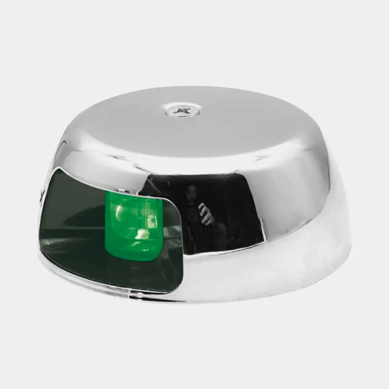 Feu de navigation tribord pour montage sur pont, 1 W, 12 V, 112.5°, acier inoxydable, vert, pour bateaux < 12 mètres + source lumineuse LED 1 W Nouvelle Collection