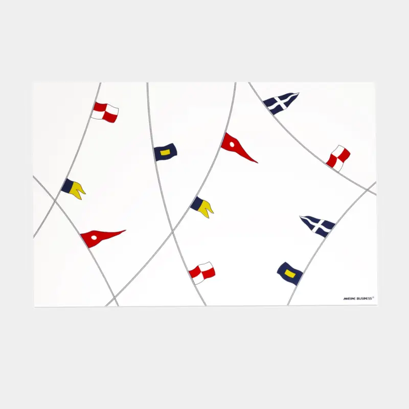 Produit De Marque Sets de table Marine Business Regata Placemats PVC, blanc/motifs, 30 x 45 cm, 6-pack