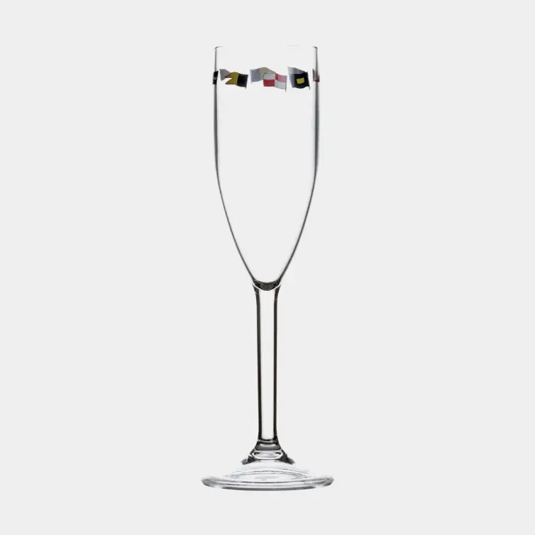 Flûtes à champagne en plastique Marine Business Regata, blanc/motif, 17 cl, 6-pack Commander Maintenant