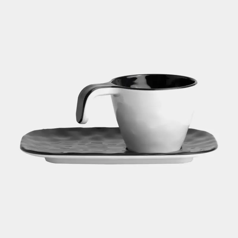 Tasses à espresso en mélamine avec soucoupes Marine Business Black, noir, 8 cl / 80 ml, 6-pack Remise