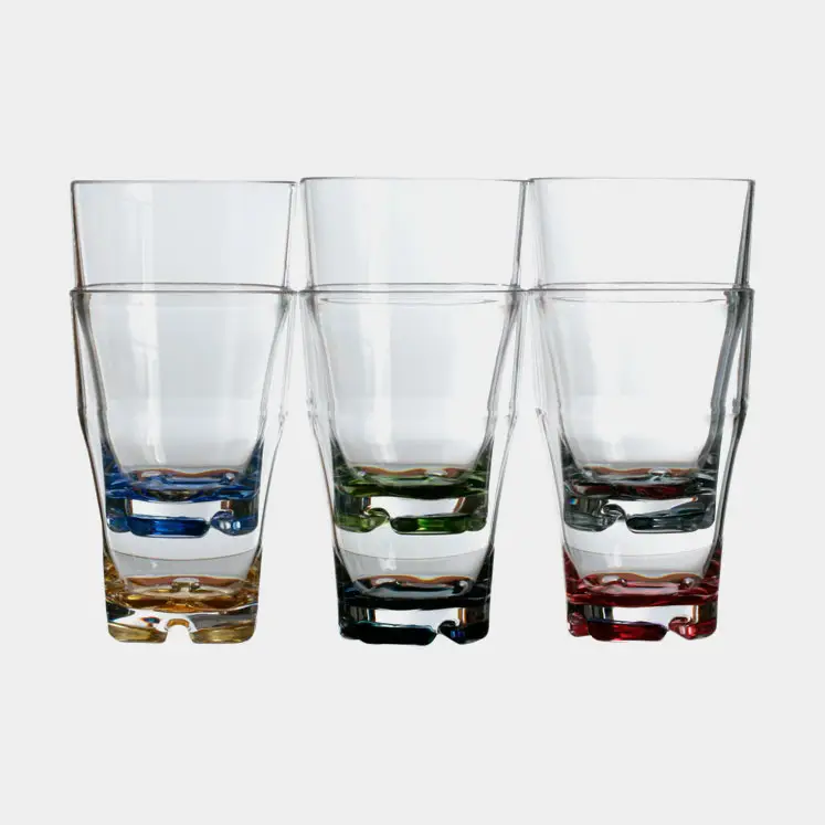 Meilleure Vente Verres en plastique Marine Business Party Colors, transparent/multicolore, 46 cl, 6-pack