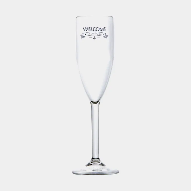 Flûtes à champagne en plastique Marine Business Party Clear Welcome, transparent, 17 cl, 6-pack Quantité Limitée