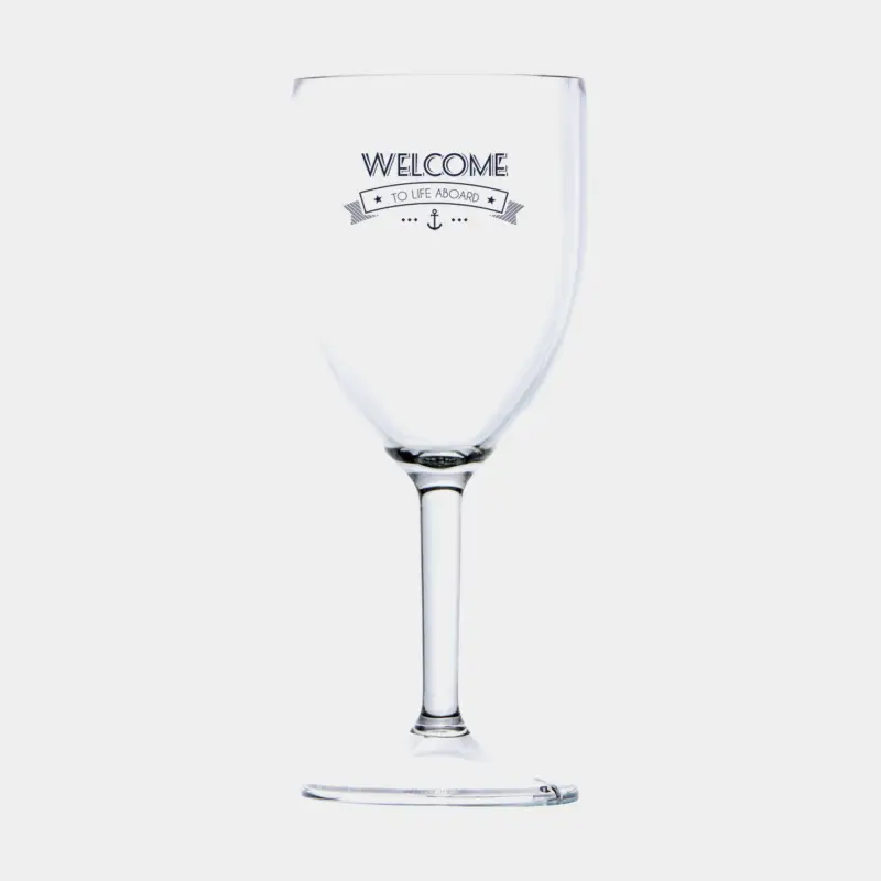 Offre Limitée Verres à vin en plastique Marine Business Party Clear Welcome to Life, transparent, 27 cl, 6-pack
