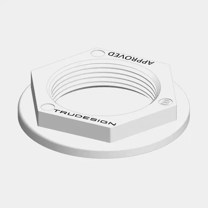 Vente Directe Contre-écrou pour passe-coque TruDesign Nut Backing, composite, blanc, convient pour 3/4″ BSP