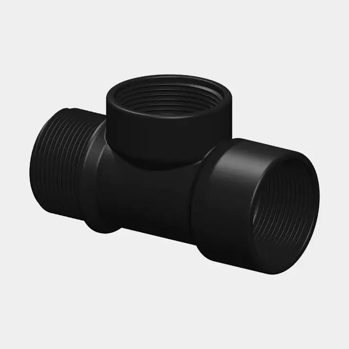 Soldes Raccord en T pour tuyaux TruDesign T-Piece, 1 1/2″ G (BSP) (mâle-femelle-femelle), noir
