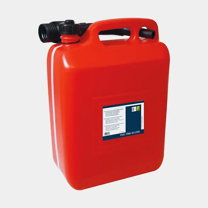 Prix Bas Jerrican à essence / bidon à carburant 1852-Marine, 265 x 145 x 375 cm, 10 litres, avec bec verseur, en plastique, rouge