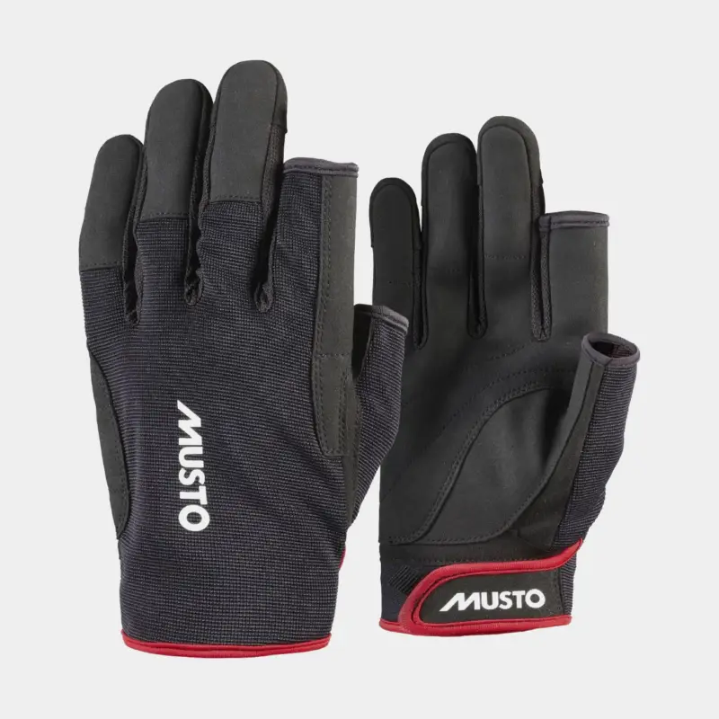 Gants de voile Musto Essential Sailing Long Finger Glove 2.0, Black Usine Directe