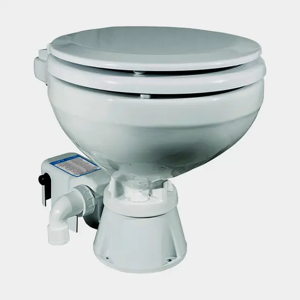 Acheter Direct WC électrique pour bateau Albin EVO Compact, 12 V, petite cuvette, pour remplissage à l’eau de mer + pompe