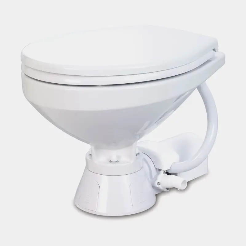 WC électrique pour bateau Jabsco Comfort, 24 V, grande cuvette, pour remplissage à l’eau de mer + pompe Nouvelle Collection