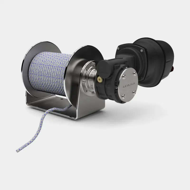 Commander Vite Guindeau électrique Lewmar Drum Large 1000 W, 12 V, pour 10 mètres x Ø8 mm chaîne + 75 mètres x Ø8 mm bout (3 torons / plombé)