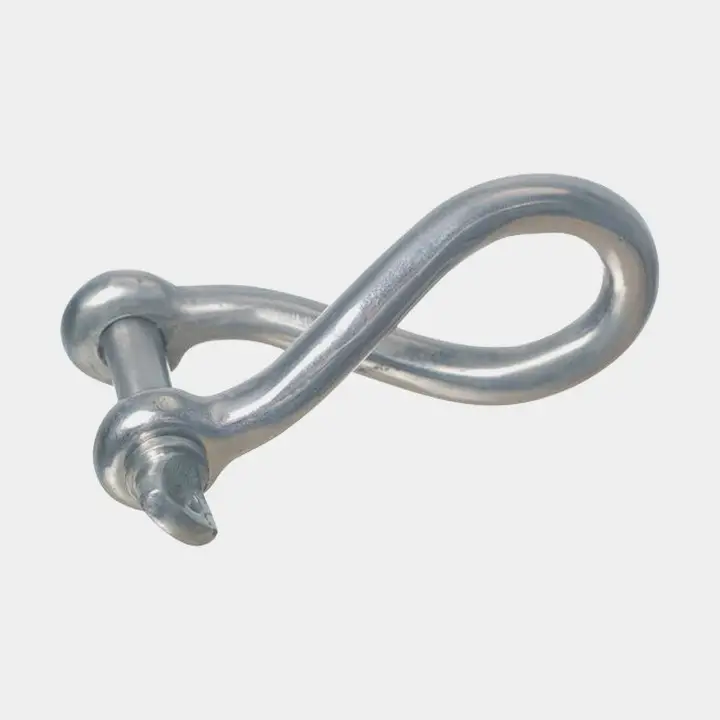 Manille torsadée 1852-Marine, Ø12 mm, 66 mm, acier inoxydable, avec vis papillon filetée Promotion