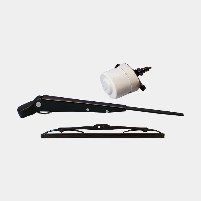 Ensemble d’essuie-glaces complet Roca Windscreen W5 Wiper Motor, 12 V, blanc/noir laqué + bras d’essuie-glace 474 – 612 mm (18.7″ – 24″) + balai d’essuie-glace 280 mm (11″) Solde