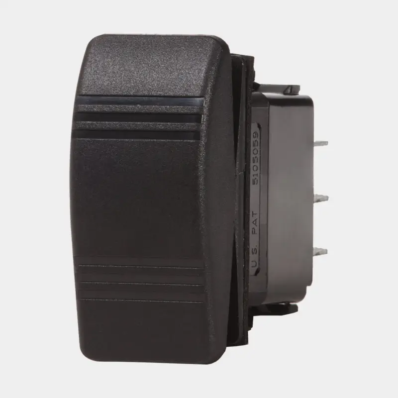 Interrupteur à ressort Blue Sea Systems Contura III Switch DPDT, 2 pôles, (Marche)-Arrêt-(Marche), 20 A (12 V) / 15 A (24 V), noir Meilleur Choix