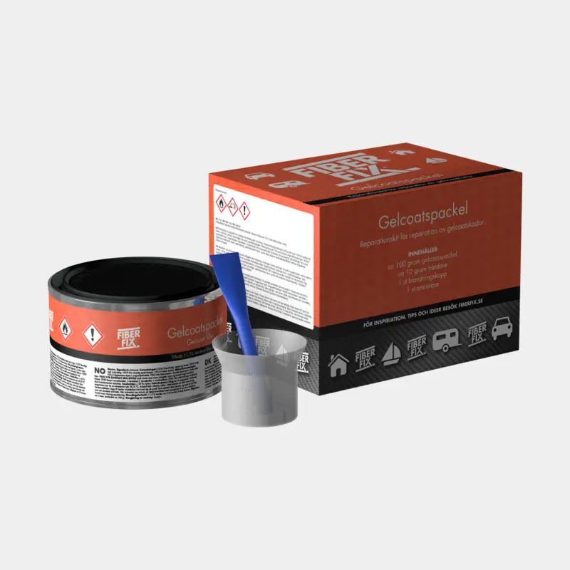 Mastic gelcoat FiberFix, gris (J8193 / N2128), 100 grammes + 10 grammes de durcisseur + godet de mélange + agitateur Affaire À Saisir