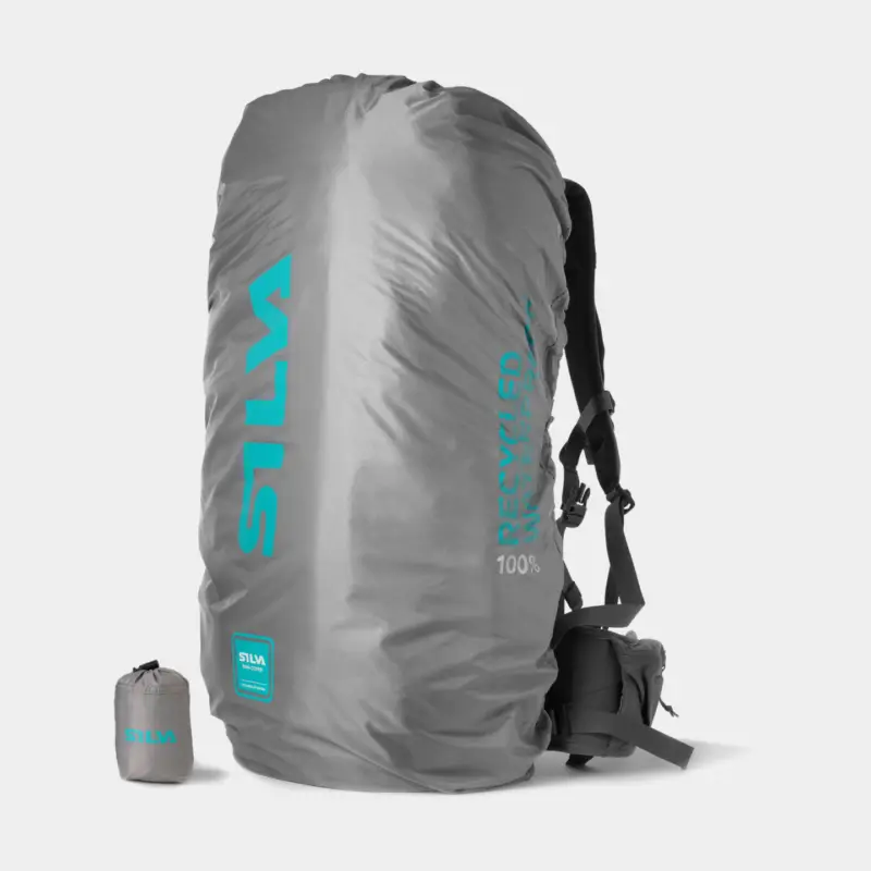 Meilleure Vente Housse de pluie pour sac Silva Rain Cover R-PET, 40 – 60 liter, gris/bleu