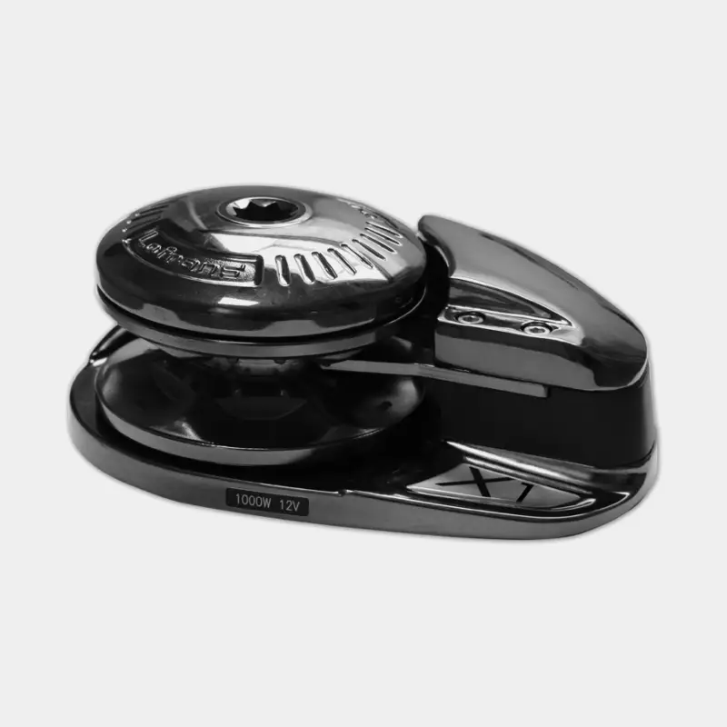 Guindeau électrique Lofrans X1 700 Dark Version, 800 W, 12 V, pour chaîne Ø8 mm / Ø12 mm cordage 3 torons avec chaîne Vente Flash
