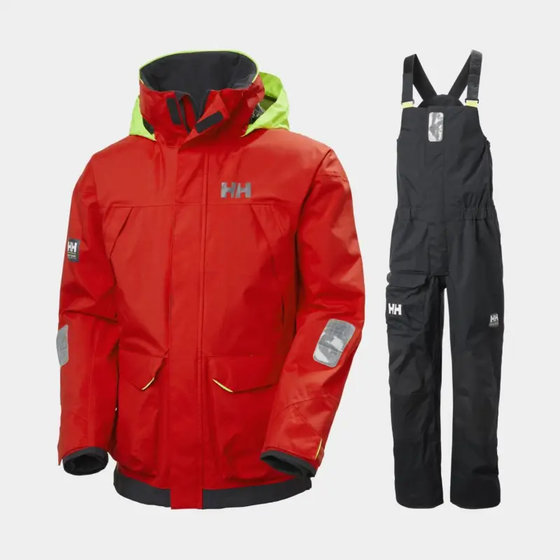 Commande En Gros Ensemble ciré marin Helly Hansen Pier 3.0 Coastal, Alert Red + Ebony, hommes