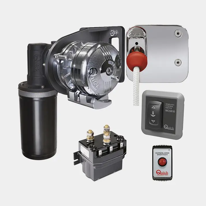 Satisfait Ou Remboursé Guindeau électrique (set) Quick Balder X Kit 1200 W, bâbord, 12 V, pour Ø12 – 16 mm ligne plombée complète + disjoncteur automatique + panneau de commande + câblage