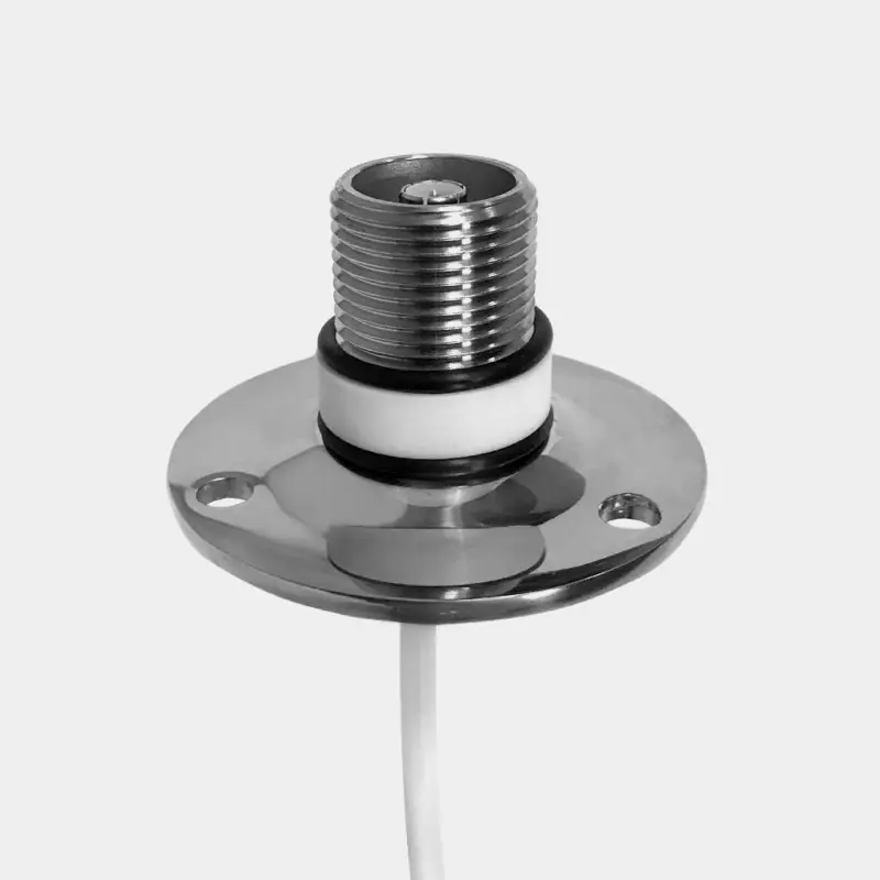 Paiement Sécurisé Support d’antenne Shakespeare, pour montage sur pont, compatible avec les antennes QuickConnect, avec câble RG58 (6.09 meter) + connecteur PL-259 UHF (mâle), filetage 1″ x 14, acier inoxydable, blanc