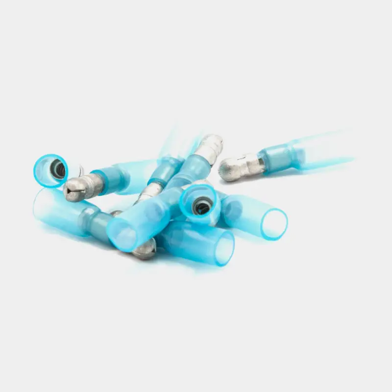 Cosses rondes avec cosses à sertir collées Oceanflex, mâle, convient pour câble 1.5 – 2.5 mm², 100-pack, bleu Dernière Chance