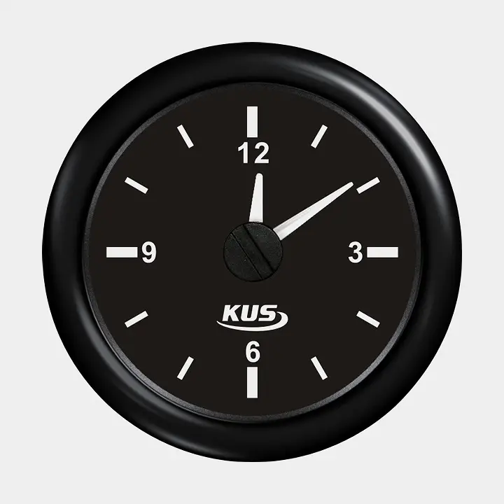 Horloge pour tableau de bord KUS, sans buée, Ø52 mm, 12 V / 24 V, noir Commander Vite