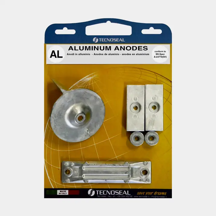 Authentique Kit d’anodes en aluminium Tecnoseal, pour hors-bord, convient Honda 40 & 50C ch