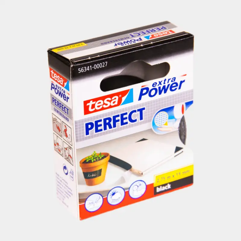 Ruban adhésif renforcé / tesaband Tesa PERFECT Extra Power, 19 mm x 2.75 meter, noir Produit De Marque