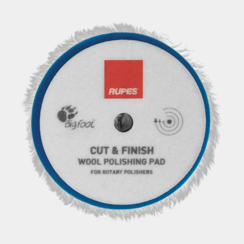 Pas Cher Tampon en laine RUPES BigFoot Cut & Finish Rotary Wool, Ø150 mm, dur, compatible avec plateau de support Ø125 mm